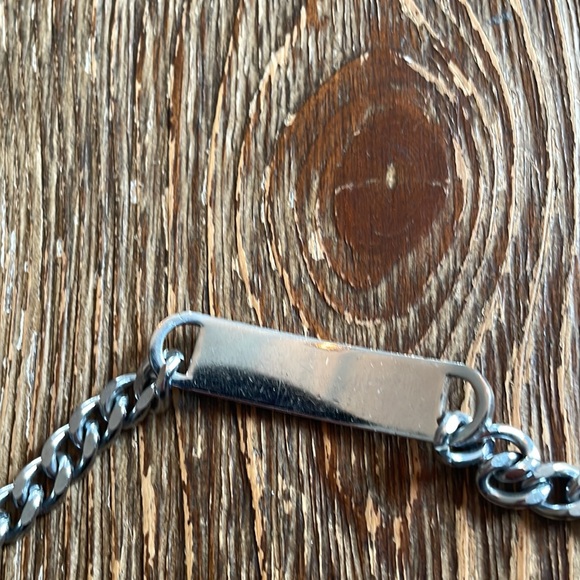 Stainless and chrome unused MEDICAL condition or allergy bracelet. - Picture 2 of 2